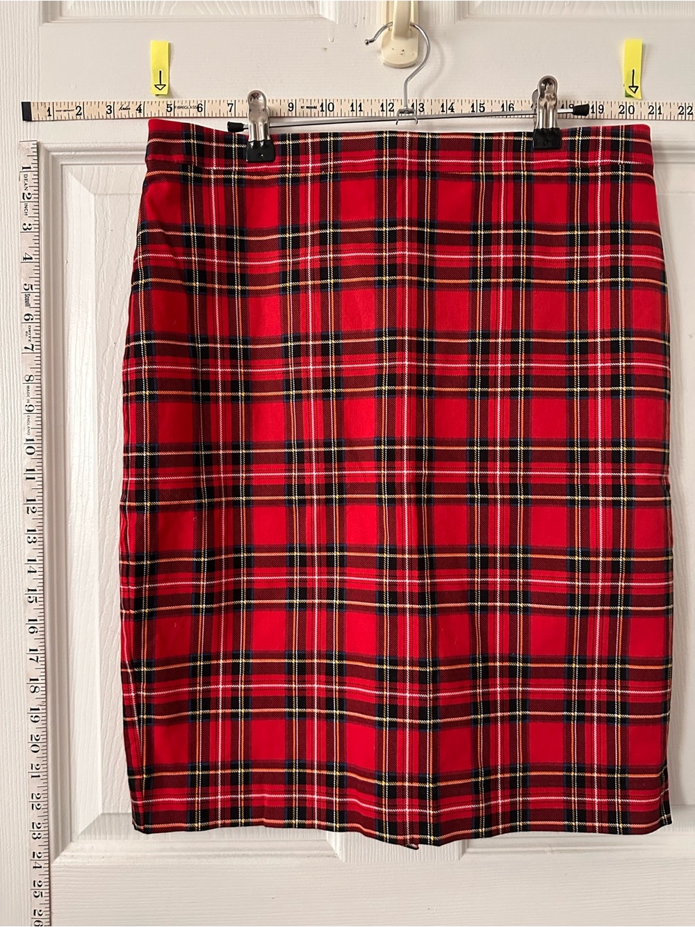 J. Crew Red Plaid Pencil Skirt